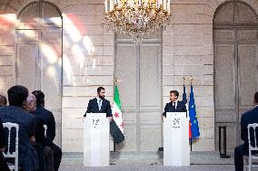 President Macron And Syrian President al-Sharaa Press Conference - Paris
