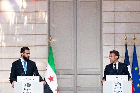 President Macron And Syrian President al-Sharaa Press Conference - Paris