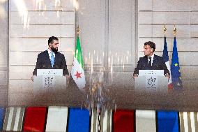 President Macron And Syrian President al-Sharaa Press Conference - Paris