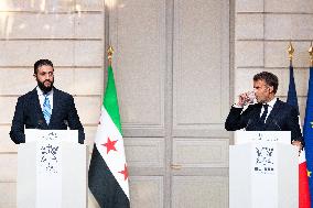 President Macron And Syrian President al-Sharaa Press Conference - Paris