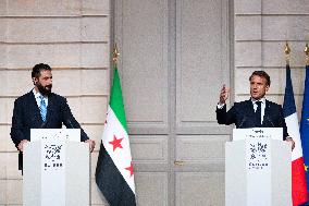 President Macron And Syrian President al-Sharaa Press Conference - Paris