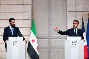 President Macron And Syrian President al-Sharaa Press Conference - Paris