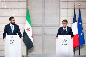 President Macron And Syrian President al-Sharaa Press Conference - Paris