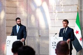 President Macron And Syrian President al-Sharaa Press Conference - Paris