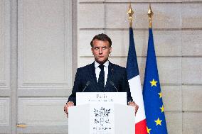 President Macron And Syrian President al-Sharaa Press Conference - Paris