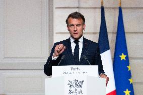 President Macron And Syrian President al-Sharaa Press Conference - Paris