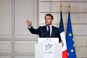 President Macron And Syrian President al-Sharaa Press Conference - Paris