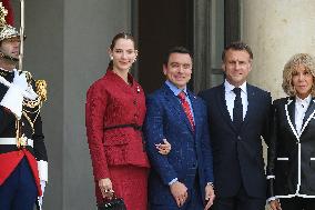 President Macron Hosts Ecuadorian President Daniel Noboa - Paris