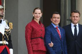 President Macron Hosts Ecuadorian President Daniel Noboa - Paris