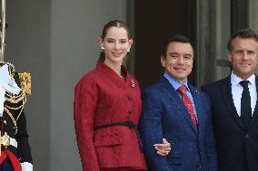 President Macron Hosts Ecuadorian President Daniel Noboa - Paris