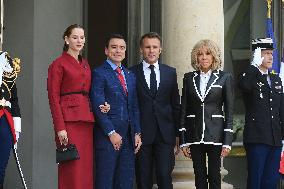 President Macron Hosts Ecuadorian President Daniel Noboa - Paris