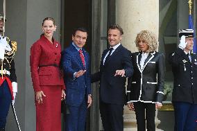 President Macron Hosts Ecuadorian President Daniel Noboa - Paris
