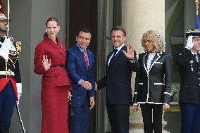 President Macron Hosts Ecuadorian President Daniel Noboa - Paris