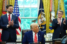 Trump Announce Trade agreement with the United Kingdom.