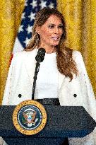 First Lady Melania Trump Hosts Military Mothers Event