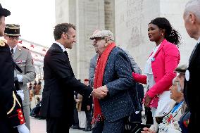 President Macron At Tomb Of The Unknown Soldier Ceremony - Paris