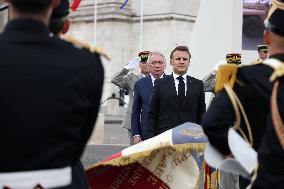 President Macron At Tomb Of The Unknown Soldier Ceremony - Paris