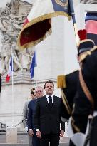 President Macron At Tomb Of The Unknown Soldier Ceremony - Paris