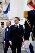President Macron At Tomb Of The Unknown Soldier Ceremony - Paris