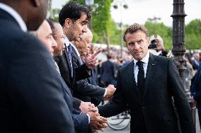 President Macron At Tomb Of The Unknown Soldier Ceremony - Paris
