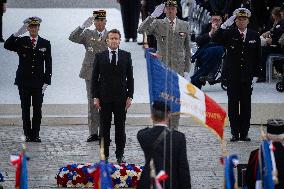 President Macron At Tomb Of The Unknown Soldier Ceremony - Paris