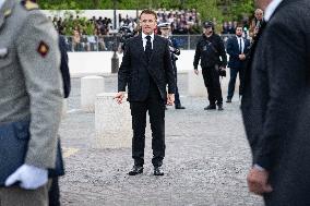 President Macron At Tomb Of The Unknown Soldier Ceremony - Paris
