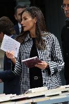 Queen Letizia Visits Cuesta de Moyano Book Fair - Madrid