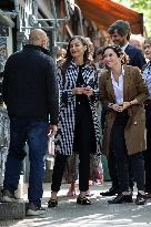 Queen Letizia Visits Cuesta de Moyano Book Fair - Madrid