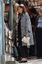 Queen Letizia Visits Cuesta de Moyano Book Fair - Madrid