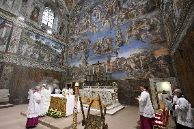Pope Leo XIV Leads His First Mass At Sistine Chapel - Vatican