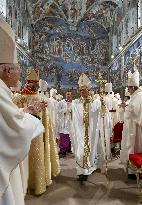 Pope Leo XIV Leads His First Mass At Sistine Chapel - Vatican