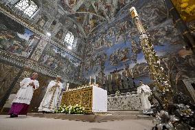 Pope Leo XIV Leads His First Mass At Sistine Chapel - Vatican