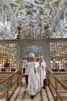 Pope Leo XIV Leads His First Mass At Sistine Chapel - Vatican
