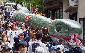 Snake festival in eastern Japan