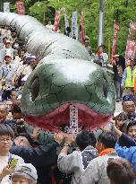 Snake festival in eastern Japan