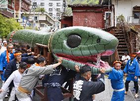 Snake festival in eastern Japan