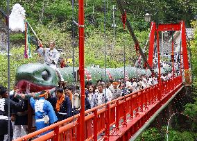 Snake festival in eastern Japan
