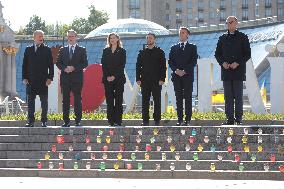Ukrainian President and European leaders pay tribute to fallen warriors in Kyiv