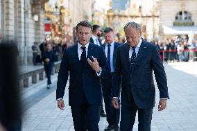 Emmanuel Macron Meets Donald Tusk - Nancy