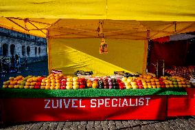 Gouda Cheese Market Illustrations - Netherlands