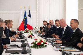 Emmanuel Macron Meets Donald Tusk - Nancy