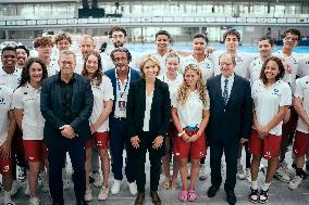 Valerie Pecresse at the Olympic Aquatic Center - Paris AJ