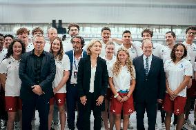 Valerie Pecresse at the Olympic Aquatic Center - Paris AJ