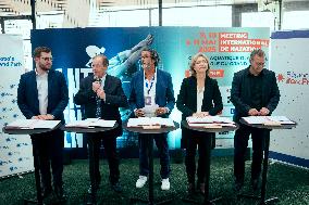 Valerie Pecresse at the Olympic Aquatic Center - Paris AJ