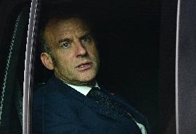 Le président français Emmanuel Macron, le Premier ministre britannique Keir Starmer et le chancelier allemand Friedrich Merz arr