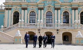 Merz Macron Starmer and Tusk in Kiev for Ukraine Ceasefire Talk