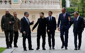 Merz Macron Starmer and Tusk in Kiev for Ukraine Ceasefire Talk