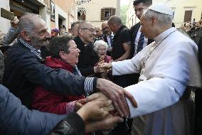 Pope Leo XIV Visits A Shrine Outside Rome - Italy