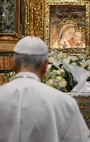Pope Leo XIV Visits A Shrine Outside Rome - Italy