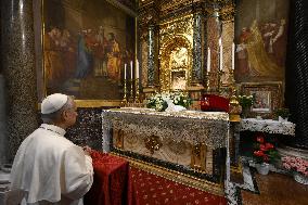 Pope Leo XIV Visits A Shrine Outside Rome - Italy